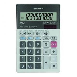 Sharp Kalkulačka EL-M711GGY, šedá, stolová, desaťmiestna