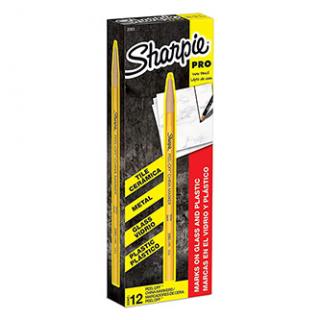 Sharpie, popisovač China Marker, žltý, 12ks, 2mm, zmazateľný, voskový