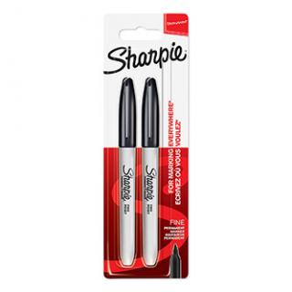 Sharpie, popisovač Fine, čierny, 2ks, 0.9mm, permanentná, blister