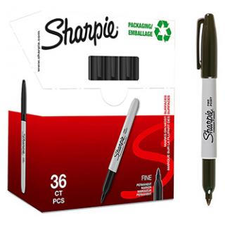 Sharpie, popisovač Fine, čierny, 36ks, 0.9mm, permanentná