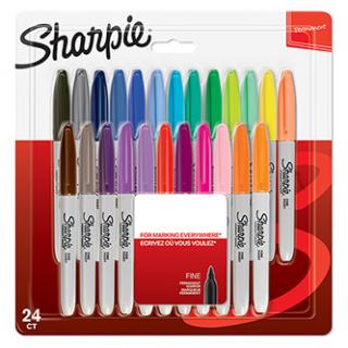 Sharpie, popisovač Fine, mix farieb, 24ks, 0.9mm, permanentná, blister
