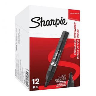 Sharpie, popisovač W10, čierny, 12ks, 1.5-5mm, permanentná