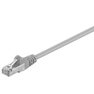 Sieťový LAN kabel FTP patchcord, Cat.5e, RJ45 samec - RJ45 samec, 0.25 m, tienený, šedý, economy