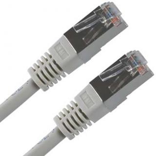 Sieťový LAN kabel FTP patchcord, Cat.5e, RJ45 samec - RJ45 samec, 1.5 m, tienený, šedý, economy