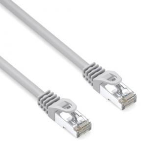 Sieťový LAN kabel S/FTP patchcord, Cat.6a, RJ45 samec - RJ45 samec, 1 m, dvojité tienenie, LSOH, šedý, 10 Gb/s, economy