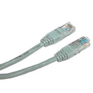 Sieťový LAN kabel UTP patchcord, Cat.5e, RJ45 samec - RJ45 samec, 0.25 m, netienený, šedý, economy