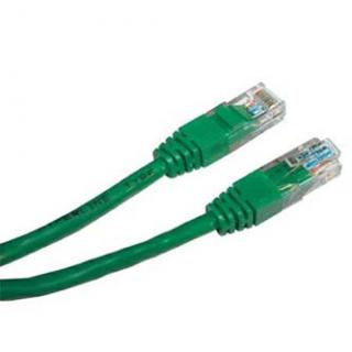 Sieťový LAN kabel UTP patchcord, Cat.5e, RJ45 samec - RJ45 samec, 0.25 m, netienený, zelený, economy