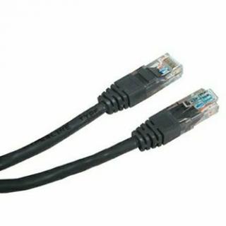 Sieťový LAN kabel UTP patchcord, Cat.5e, RJ45 samec - RJ45 samec, 5 m, netienený, čierny, economy