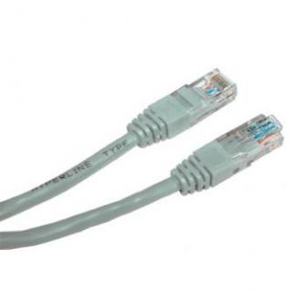 Sieťový LAN kabel UTP patchcord, Cat.6, RJ45 samec - RJ45 samec, 1 m, netienený, šedý, economy