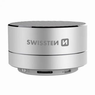 SWISSTEN Bluetooth reproduktor i-METAL, 3W, strieborný, regulácia hlasitosti, kovový