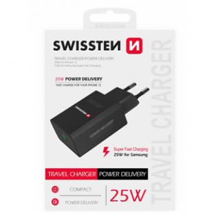 SWISSTEN Sieťový adaptér 25W, 1 port, USB-C, PPS