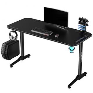 ULTRADESK Herný stôl FRAG - BLACK V3, 140x60 cm, 76 cm, s XXL podložkou pod myš, s ultradesk BEAM, držiak slúchadiel aj nápojov