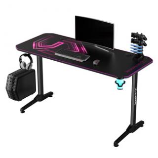 ULTRADESK Herný stôl FRAG - PINK V3, 140x60 cm, 76 cm, s XXL podložkou pod myš, s ultradesk BEAM, držiak slúchadiel aj nápojov