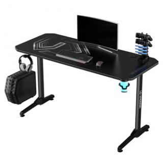 ULTRADESK Herný stôl FRAG - WHITE V3, 140x60 cm, 76 cm, s XXL podložkou pod myš, s ultradesk BEAM, držiak slúchadiel aj nápojov