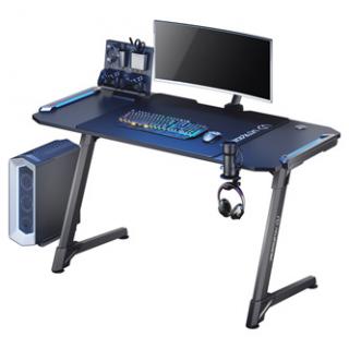 ULTRADESK Herný stôl SPACE XXL V2 BLACK, 144x70 cm, 75 cm, LED RGB podsvietenie s dotykovým panelom, s XXL podložkou pod myš