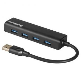 USB (3.0) HUB 4-port, Quadro Express, čierny, Defender, kompakt.