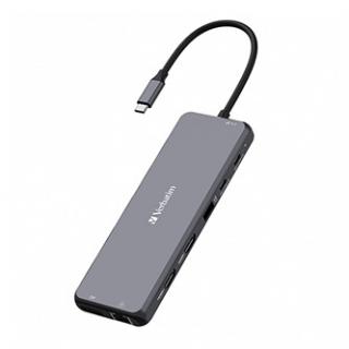 USB (3.2) hub 13-port, 32153, šedý, dĺžka kábla 20cm, Verbatim, 2x USB C, 6x USB A, 2x HDMI