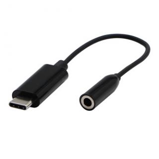 USB/Audio prevodník, USB C samec - Jack (3.5mm) samica, stereo, čierna, Logo blister