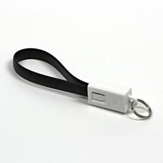 USB kábel (2.0), USB A samec - microUSB samec, 49160, 0.2m, čierny, kľúčenka