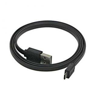 USB kábel (2.0), USB A samec reversible - microUSB samec reversible, 0.3m, plochý, čierny, obojstranný