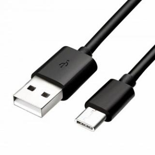USB kábel (2.0), USB A samec - USB C samec, 1m, čierny