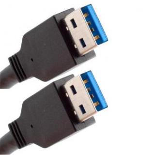 USB kábel (3.0), USB A samec - USB A samec, 1.8m, čierny/biely