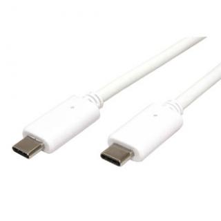 USB kábel (3.1), USB C samec - USB C samec, 1m, biely, plastic bag, USB Power Delivery
