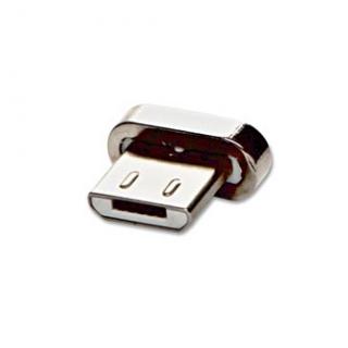 USB koncovka, (2.0), microUSB samec - magnetické pripojenie, strieborná, redukcia k magnetickému káblu