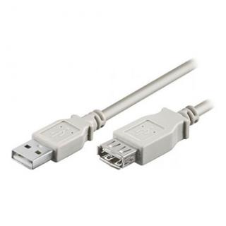 USB predlžovací kabel (2.0), USB A samec - USB A samica, 5m, šedý