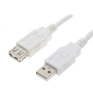 USB predlžovačka (2.0), USB A samec - USB A samica, 0.3m, biela