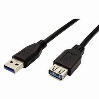 USB predlžovačka (3.0), USB A samec - USB A samica, 1.8m, čierna