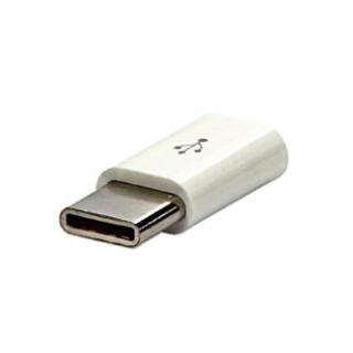 USB redukcia, (2.0), USB C samec - microUSB samica, biela