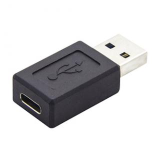 USB redukcia, (3.0), USB A samec - USB C samica, čierna, plastic bag plastová, 5 Gbps