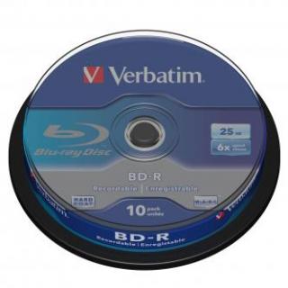 Verbatim BD-R, Single Layer 25GB, cake box, 43742, 6x, 10-pack, pre archiváciu dát