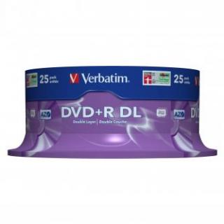 Verbatim DVD+R DL, Double Layer Matt Silver, 43757, 8.5GB, 8x, spindle, 25-pack, 12cm, pre archiváciu dát