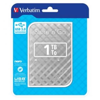 Verbatim externý pevný disk, Store N Go, 2.5", USB 3.0 (3.2 Gen 1), 1TB, 53197, strieborný