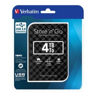 Verbatim externý pevný disk, Store N Go, 2.5", USB 3.0 (3.2 Gen 1), 4TB, 53223, čierny