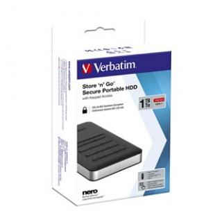 Verbatim externý pevný disk, Store N Go Secure Portable, 2.5", USB 3.0 (3.2 Gen 1), 1TB, 53401, čierny, šifrovaný s numerickou klá