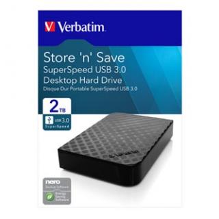 Verbatim externý pevný disk, Store N Save, 3.5", USB 3.0 (3.2 Gen 1), 2TB, 47683, čierny