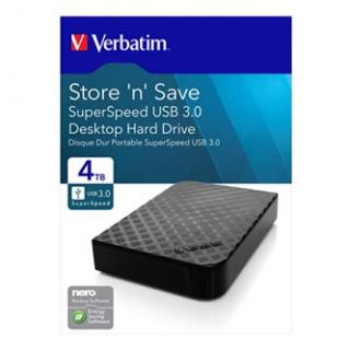 Verbatim externý pevný disk, Store N Save, 3.5", USB 3.0 (3.2 Gen 1), 4TB, 47685, čierny