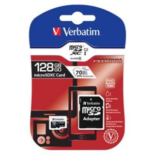 Verbatim pamäťová karta Micro Secure Digital Card Premium, 128GB, micro SDXC, 44085, UHS-I U1 (Class 10), s adaptérom