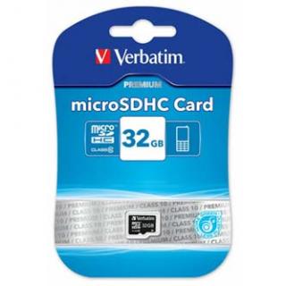 Verbatim pamäťová karta Micro Secure Digital Card Premium, 32GB, micro SDHC, 44013, UHS-I U1 (Class 10)