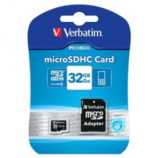 Verbatim pamäťová karta Micro Secure Digital Card Premium, 32GB, micro SDHC, 44083, UHS-I U1 (Class 10), s adaptérom