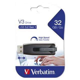 Verbatim USB flash disk, USB 3.0, 32GB, V3, Store N Go, čierny, 49173, USB A, s výsuvným konektorom