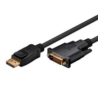 Video kábel DisplayPort samec - DVI (24+1) samec, 2m, pozlatené konektory, čierny