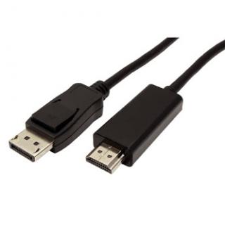 Video kábel DisplayPort samec - HDMI samec, 1m, čierna