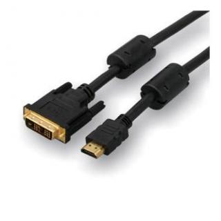 Video kábel DVI (18+1) samec - HDMI samec, 2m, pozlatené konektory, čierny, Logo blister