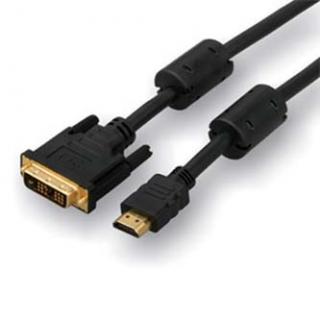 Video kábel DVI (18+1) samec - HDMI samec, 3m, pozlatené konektory, čierny, Logo blister