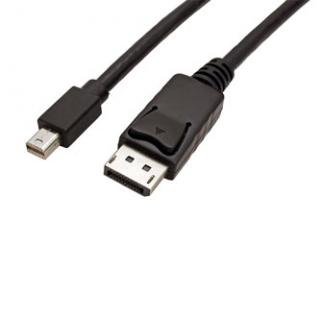 Video kábel mini DisplayPort samec - DisplayPort samec, 2m, čierny