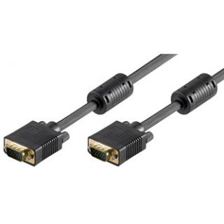 Video kábel SVGA (D-sub) samec - SVGA (D-sub) samec, 2m, pozlatené konektory, tienené, čierny, Logo blister